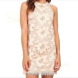 Lovers & Friends Peach Floral Lace Mini Dress L